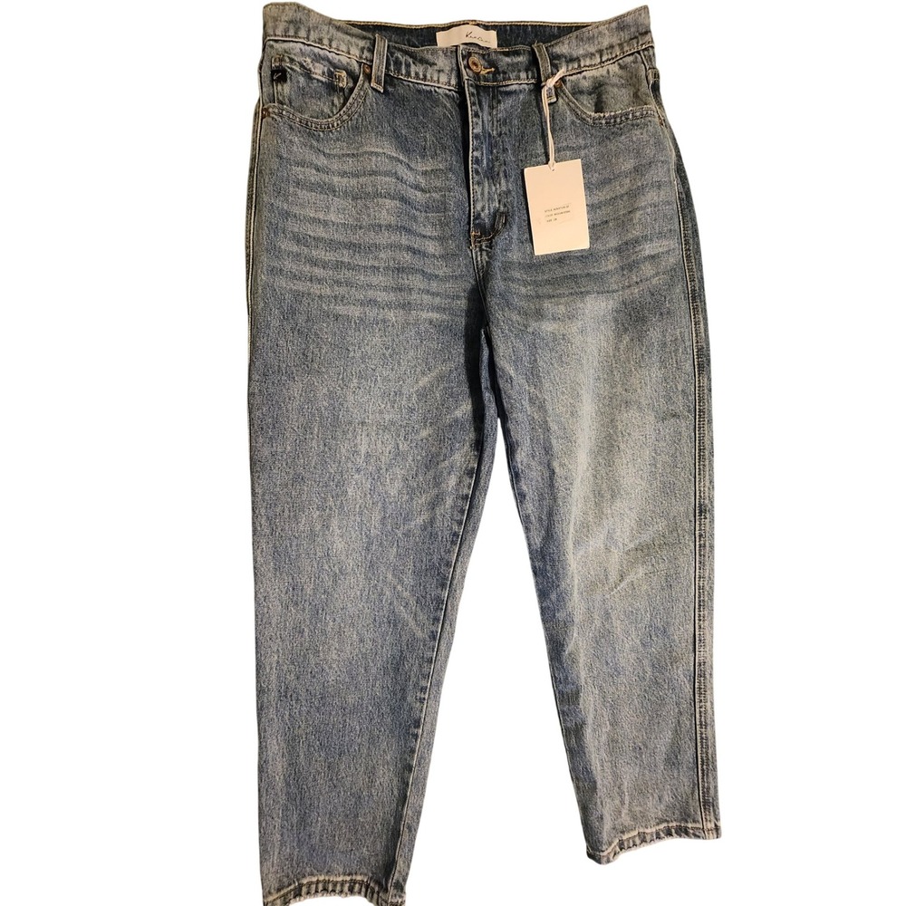 Kancan Womens Jeans Size 28 Medium Stone Wash High Rise Mom‎ Denim